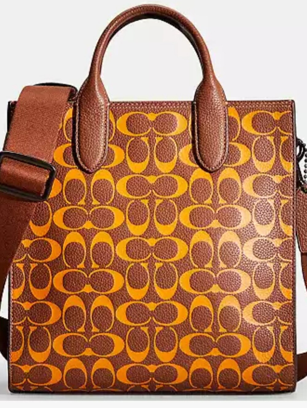 COACH Gotham Tall Tote  in Saddle Papaya